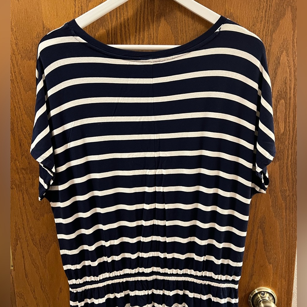 Banana Republic Navy & White Striped Midi Dress - Picture 5 of 6